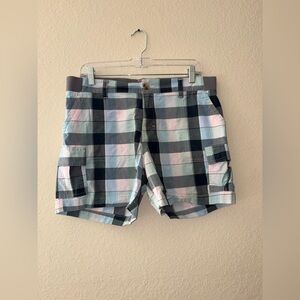 Lee Checkered Cargo Shorts - Black, Pink, Blue